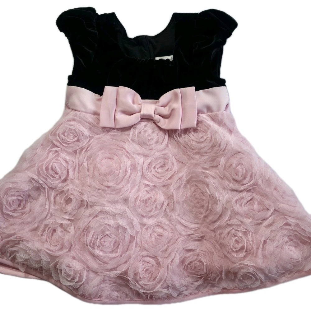 Vintage Iona Michelle Baby Dress Pink Rosette Tulle 6M Party NWT Cute